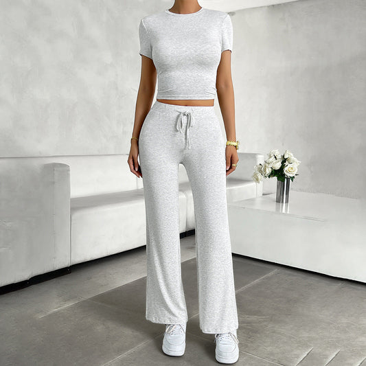 Roxanne | Women's Cropped Two-Piece Set in Luxe Fabric