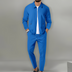 Ryan | Men's Zip-Up Jacket Suit Set - Blau