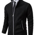 Chad | Men's Full-Zip Ribbed Knit Cardigan - Black