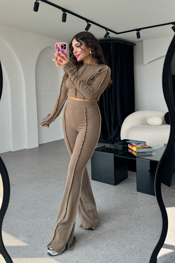 Sienna | Women's Cropped Long Sleeve Two-Piece Set