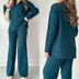 Camille | Women's Wide Leg Pant Set in Luxurious Fabric - Green