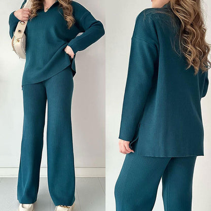 Camille | Women's Wide Leg Pant Set in Luxurious Fabric