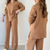 Camille | Women's Wide Leg Pant Set in Luxurious Fabric - Camel