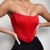 Theresa | Women's Strapless Fitted Top - Red