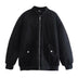 Marcia Oversized Bomber Jacket - Black