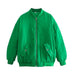 Marcia Oversized Bomber Jacket - Green