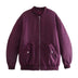 Marcia Oversized Bomber Jacket - Purple