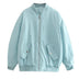 Marcia Oversized Bomber Jacket - Sky Blue
