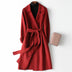 Virginia Women's Belted Wrap Coat - Burgundy