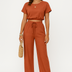 Whitney | Women's Drawstring Wide Leg Two-Piece Set - Dark Green