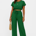Whitney | Women's Drawstring Wide Leg Two-Piece Set - Light Blue