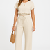 Whitney | Women's Drawstring Wide Leg Two-Piece Set - Orange Red