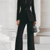 Whitney | Women's Fitted Long Sleeve Blazer Suit Set - Black
