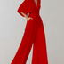 Willow | Women's Wide Leg Jumpsuit Two-Piece Set - Red